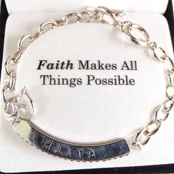 New! Faith Blessed Swarovski Crystal Bracelet - Picture 3 of 10